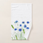 Cornblumen Blühende Wildblumen Aquarell Badhandtuch Set (Handtuch)