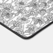 Cornblumen, Blume in Schwarz und Weiß Schreibtischunterlage (Ecke)