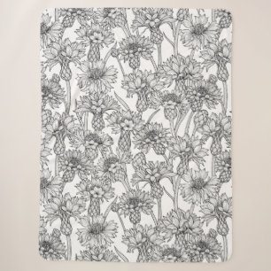 Cornblumen, Blume in Schwarz und Weiß Sherpadecke