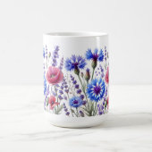 Cornblumen Blumenblumen Wasserfarbene Wildblumen H Kaffeetasse (Mittel)