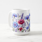Cornblumen Blumenblumen Wasserfarbene Wildblumen H Kaffeetasse (Vorderseite Links)