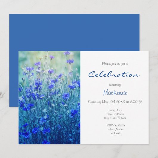 Cornblumen Einladung (Vorne/Hinten)