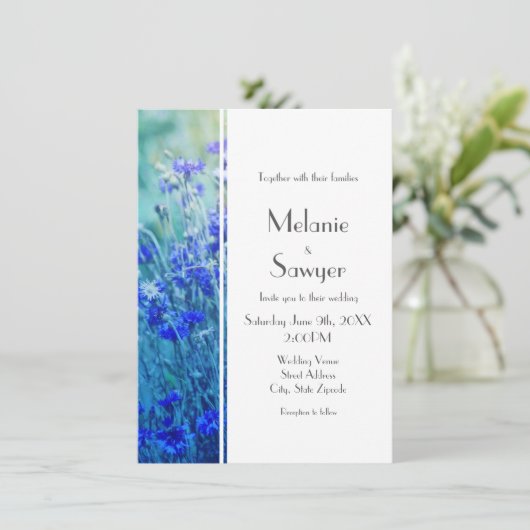 Cornblumen Einladung (Stehend Vorderseite)