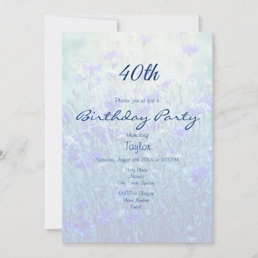 Cornblumen Einladung (Vorderseite)