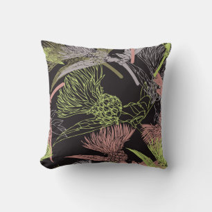 Cornblumen farbiges Muster, Blume, Grün, d Kissen