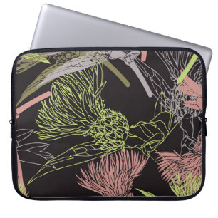 Cornblumen farbiges Muster, Blume, Grün, d Laptopschutzhülle