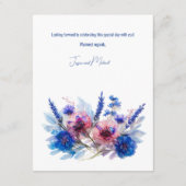 Cornblumen und Lavendel-Note über Geschenke Einsch Begleitkarte (Rückseite)