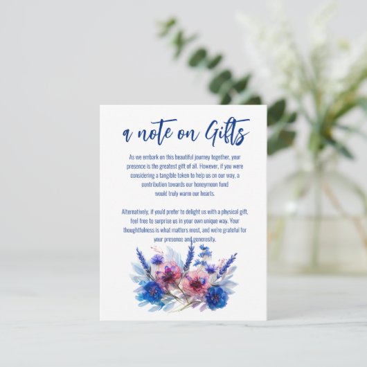 Cornblumen und Lavendel-Note über Geschenke Einsch Begleitkarte (Stehend Vorderseite)