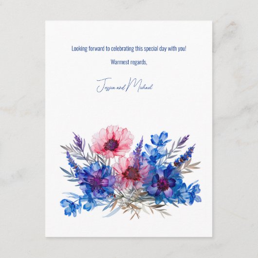 Cornblumen und Lavendel-Note über Geschenke Einsch Begleitkarte (Rückseite)