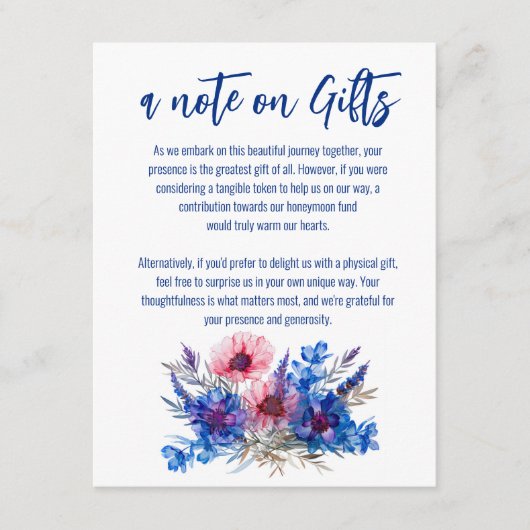 Cornblumen und Lavendel-Note über Geschenke Einsch Begleitkarte (Vorderseite)