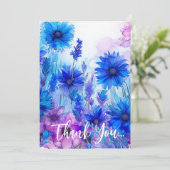 💍 Cornblumen und Lavender Bliss Dankeskarte (Stehend Vorderseite)