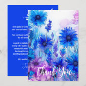 💍 Cornblumen und Lavender Bliss Dankeskarte (Vorne/Hinten)