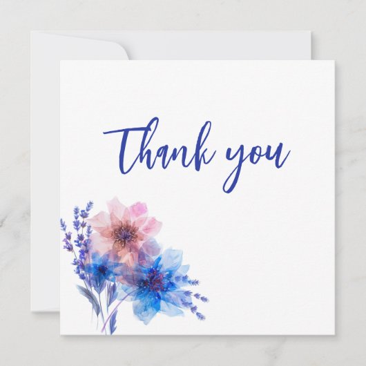 💍 Cornblumen und Lavender Bliss Dankeskarte (Vorderseite)
