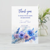 💍 Cornblumen und Lavender Bliss Dankeskarte (Stehend Vorderseite)