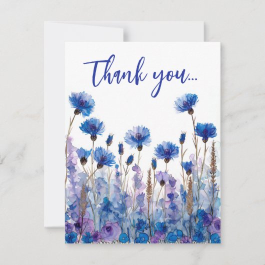 💍 Cornblumen und Lavender Bliss Dankeskarte (Vorderseite)