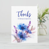 💍 Cornblumen und Lavender Bliss Dankeskarte (Stehend Vorderseite)