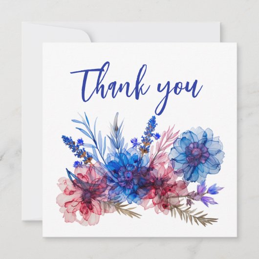 💍 Cornblumen und Lavender Bliss Dankeskarte (Vorderseite)