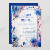 💍 Cornblumen und Lavender Bliss Hochzeit Einladung (Vorne/Hinten)