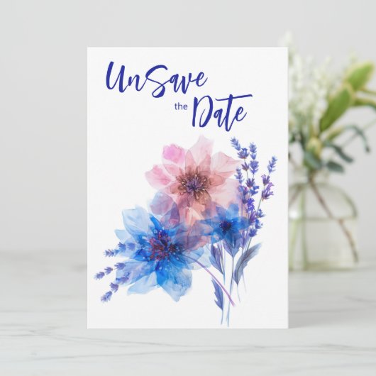 💍 Cornblumen und Lavender Bliss Save The Date (Stehend Vorderseite)