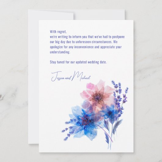 💍 Cornblumen und Lavender Bliss Save The Date (Rückseite)