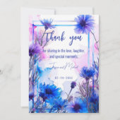 💍 Cornblumen und Lavender Elegance Dankeskarte (Vorderseite)