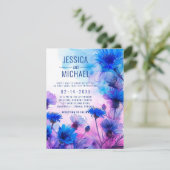 💍 Cornblumen und Lavender Elegance Einladung (Stehend Vorderseite)