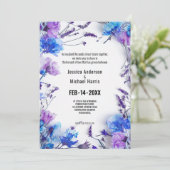 💍 Cornblumen und Lavender Elegance Einladung (Stehend Vorderseite)