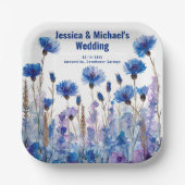 💍 Cornblumen und Lavender Elegance Pappteller (Vorderseite)