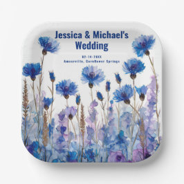 💍 Cornblumen und Lavender Elegance Pappteller