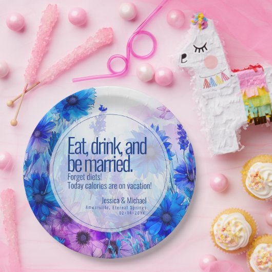 💍 Cornblumen und Lavender Elegance Pappteller (Party)