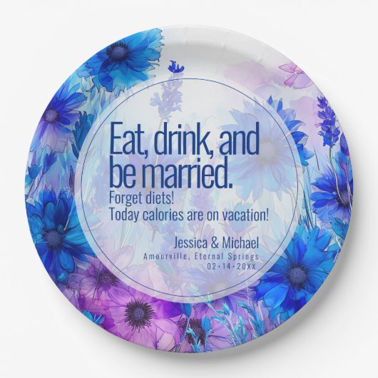 💍 Cornblumen und Lavender Elegance Pappteller (Vorderseite)