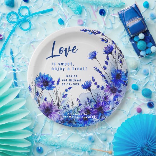 💍 Cornblumen und Lavender Elegance Pappteller (Party)