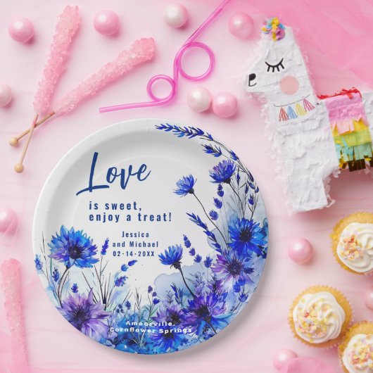💍 Cornblumen und Lavender Elegance Pappteller (Party)
