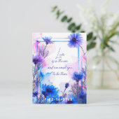💍 Cornblumen und Lavender Elegance Postkarte (Stehend Vorderseite)