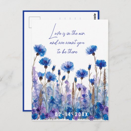 💍 Cornblumen und Lavender Elegance Postkarte (Vorne/Hinten)
