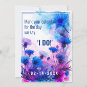 💍 Cornblumen und Lavender Elegance Save The Date (Vorderseite)