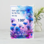 💍 Cornblumen und Lavender Elegance Save The Date (Stehend Vorderseite)