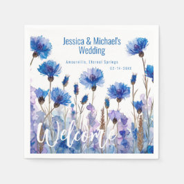 💍 Cornblumen und Lavender Elegance Serviette