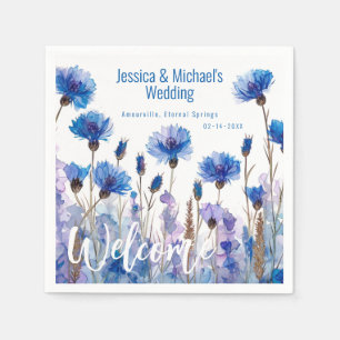 💍 Cornblumen und Lavender Elegance Serviette