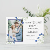 Cornblumen Wildblume Blauer Blumenstrauß Foto Save The Date (Stehend Vorderseite)