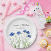 Cornblumen Wildblumen Blume Hochzeit Wasserfarbe Pappteller (Party)