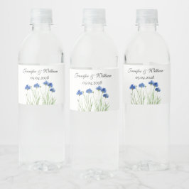 Cornblumen Wildblumen Blume Hochzeit Wasserfarbe Wasserflaschenetikett