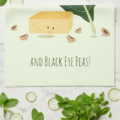 Cornbread-Kohl-Grüntöne-schwarzes Geschirrtuch (Gefaltet)