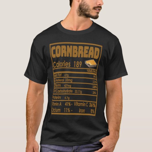 Cornbread Nutrition Facts Erntedank Family Mat T-Shirt (Vorderseite)