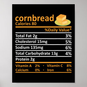 Cornbread Nutrition Food Erntedank Kostüm Chri Poster