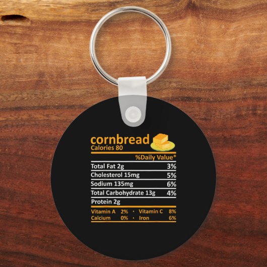 Cornbread Nutrition Food Thanksgiving Costume Chri Schlüsselanhänger (Vorderseite)