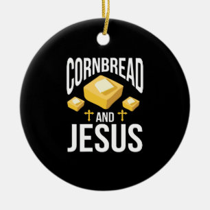 Cornbrot-Frauen und Brot mit Jesus Mais Backdanken Keramik Ornament