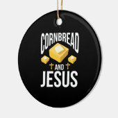 Cornbrot-Frauen und Brot mit Jesus Mais Backdanken Keramik Ornament (Links)