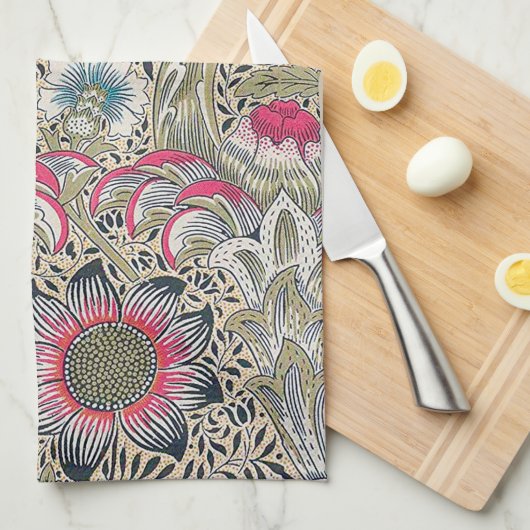 Corncockle, William Morris Geschirrtuch (Viertel Falte)