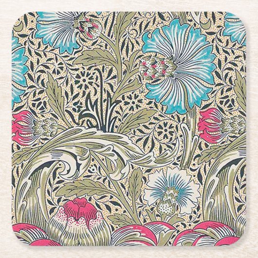 Corncockle, William Morris Rechteckiger Pappuntersetzer (Vorderseite)